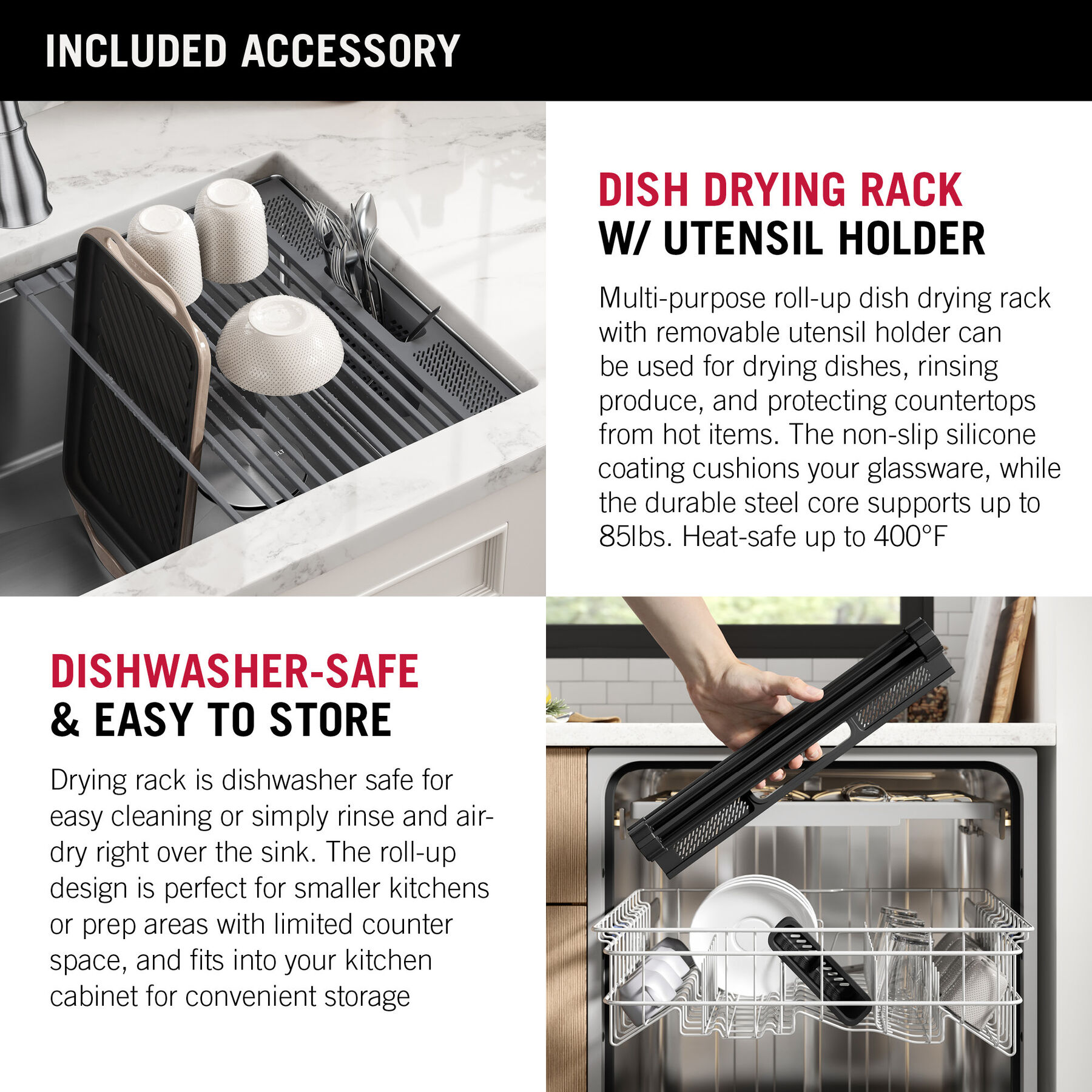 30” Workstation Kitchen Sink Undermount Stainless Steel Single Bowl with WorkFlow™ Ledge and Accessories, image 2